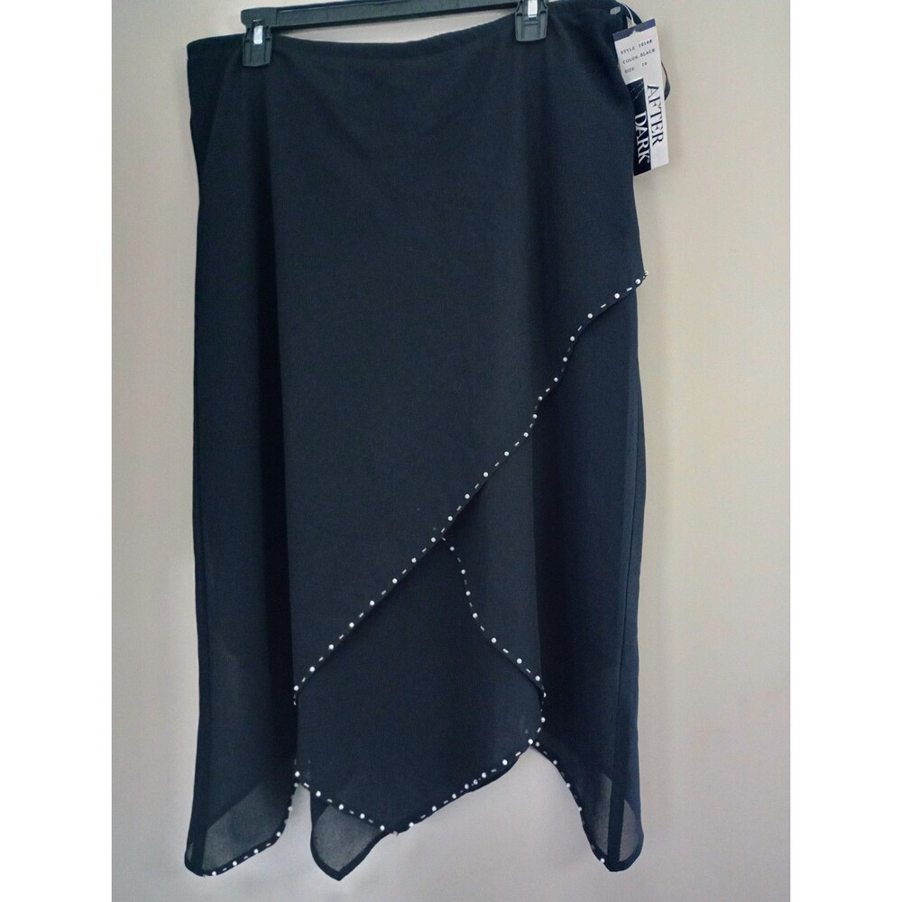 NWT After Dark Beaded Skirt Asymmetrical Hem Lined Size 16